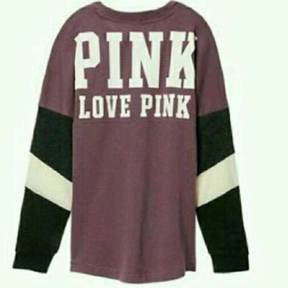 VS PINK Bling Varsity Crew Top - Purple